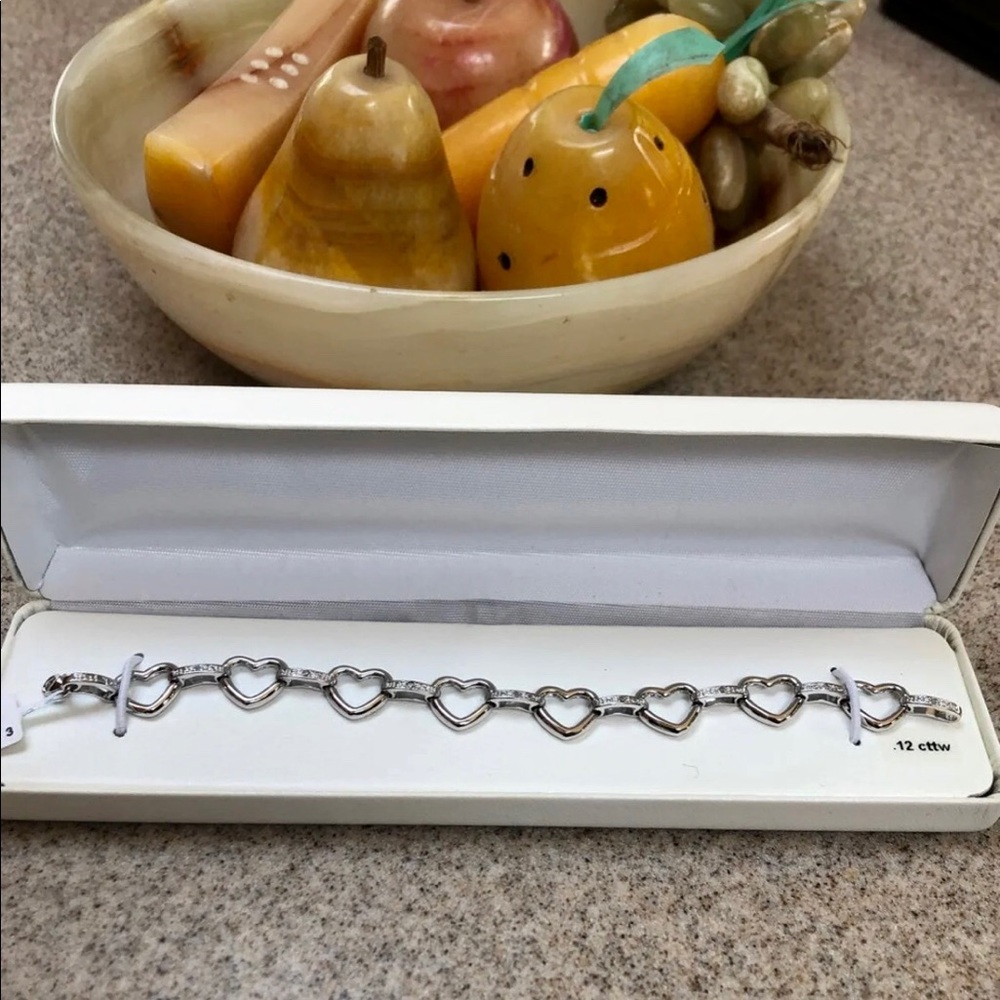 Silver and diamond bracelet